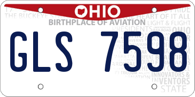 OH license plate GLS7598