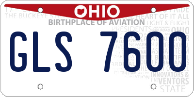 OH license plate GLS7600