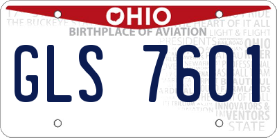 OH license plate GLS7601
