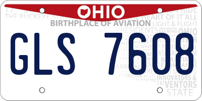 OH license plate GLS7608
