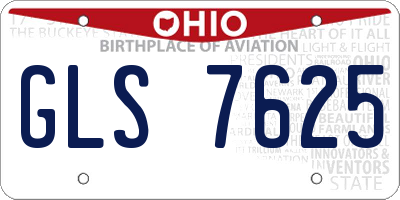 OH license plate GLS7625