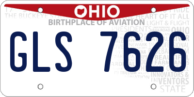 OH license plate GLS7626