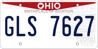 OH license plate GLS7627