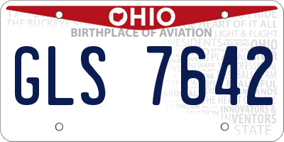 OH license plate GLS7642