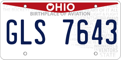 OH license plate GLS7643