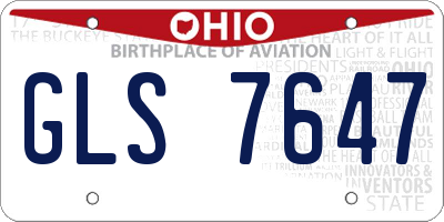 OH license plate GLS7647