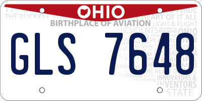 OH license plate GLS7648