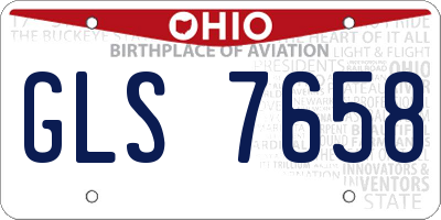 OH license plate GLS7658