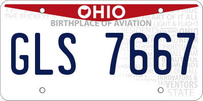 OH license plate GLS7667