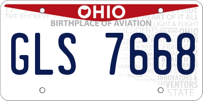 OH license plate GLS7668