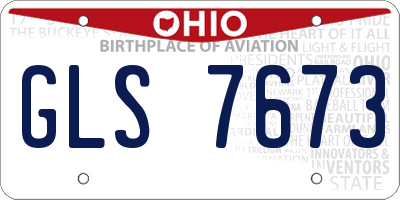 OH license plate GLS7673