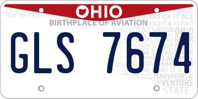 OH license plate GLS7674