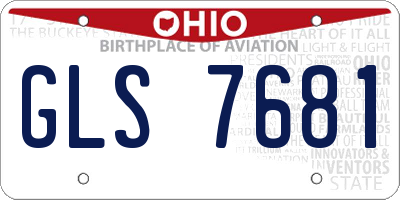 OH license plate GLS7681