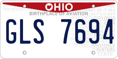 OH license plate GLS7694