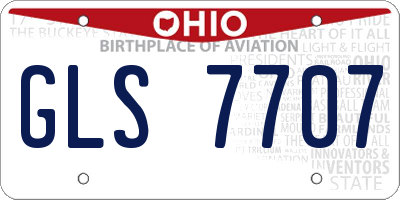 OH license plate GLS7707