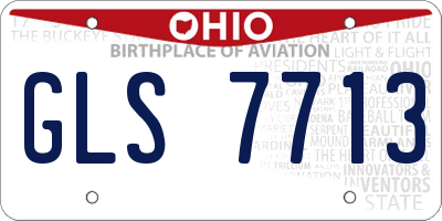 OH license plate GLS7713