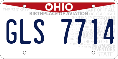 OH license plate GLS7714