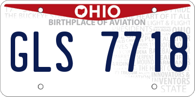 OH license plate GLS7718