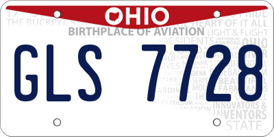 OH license plate GLS7728