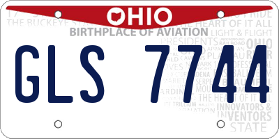 OH license plate GLS7744