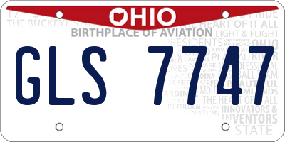 OH license plate GLS7747