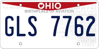OH license plate GLS7762