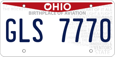 OH license plate GLS7770