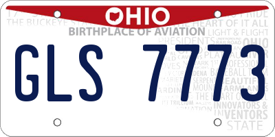 OH license plate GLS7773