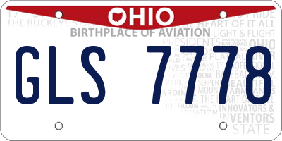 OH license plate GLS7778