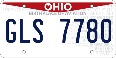 OH license plate GLS7780