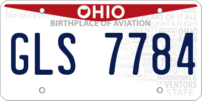 OH license plate GLS7784
