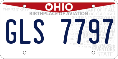 OH license plate GLS7797