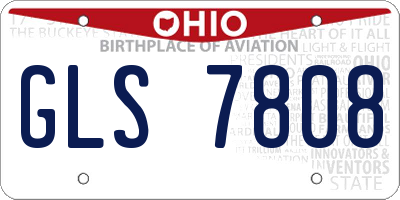 OH license plate GLS7808