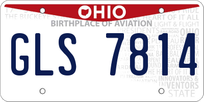 OH license plate GLS7814