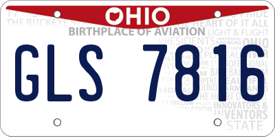 OH license plate GLS7816