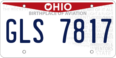 OH license plate GLS7817
