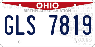 OH license plate GLS7819