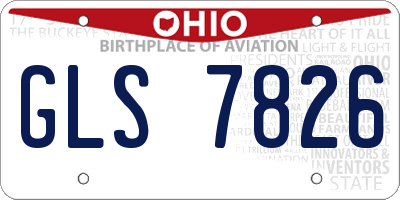 OH license plate GLS7826