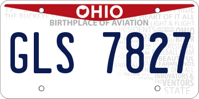 OH license plate GLS7827