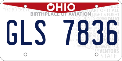OH license plate GLS7836