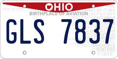 OH license plate GLS7837