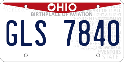 OH license plate GLS7840