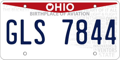 OH license plate GLS7844