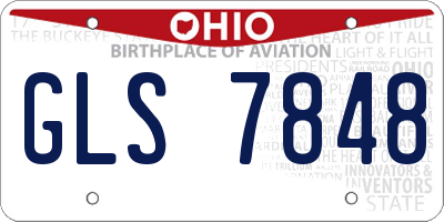 OH license plate GLS7848