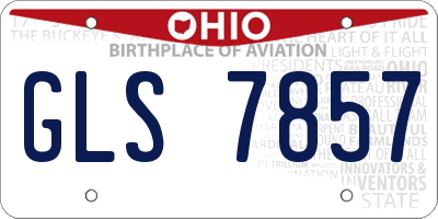 OH license plate GLS7857