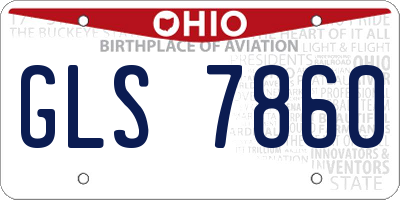 OH license plate GLS7860
