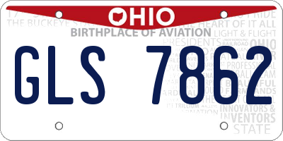 OH license plate GLS7862