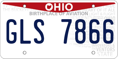 OH license plate GLS7866
