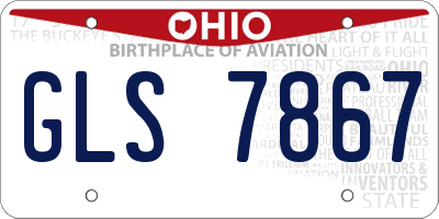 OH license plate GLS7867