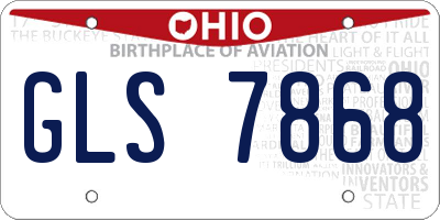 OH license plate GLS7868